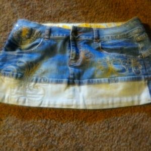 Dereon denim accented skirt